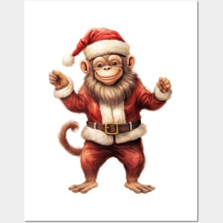 Santa Monkey Posters and Art